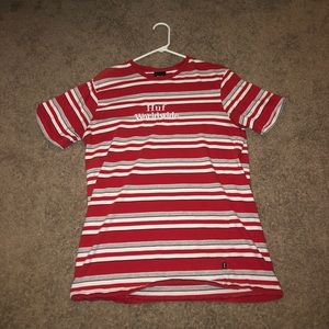 HUF WORLDWIDE RED STRIPED TEE